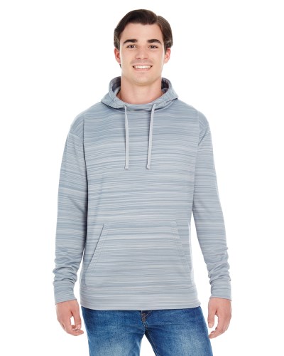 J America JA8661 Adult Odyssey Striped Poly Fleece Pullover Hood