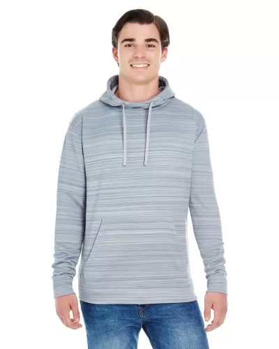 J America JA8661 Adult Odyssey Striped Poly Fleece Pullover Hood