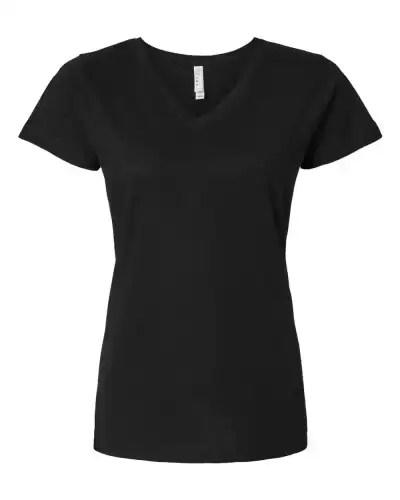 LAT 3507 Women's Fine Jersey V-Neck Tee 2 Pack