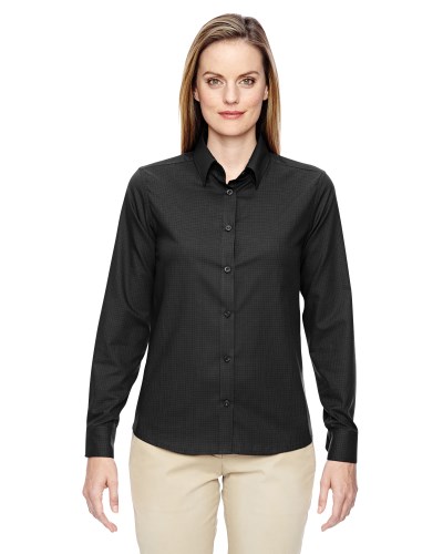 Ash City - North End 77043 Ladies' Paramount Wrinkle-Resistant Cotton Blend Twill Checkered Shirt