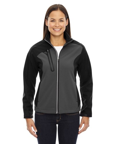 Ash City - North End 78176 Ladies' Terrain Colorblock Soft Shell with Embossed Print