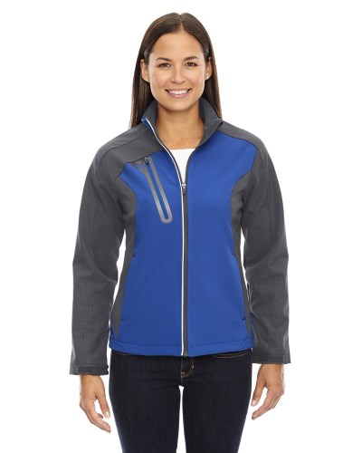 Ash City - North End 78176 Ladies' Terrain Colorblock Soft Shell with Embossed Print