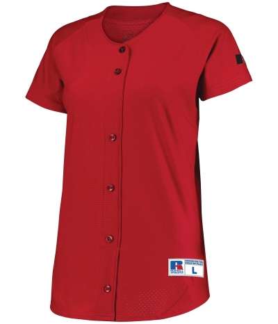Russell Athletic 737VTX Ladies Stretch Faux Button Jersey