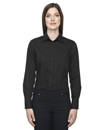 Ash City - North End 78673 Ladies' Boulevard Wrinkle-Free Two-Ply 80's Cotton Dobby Taped Shirt with Oxford Twill