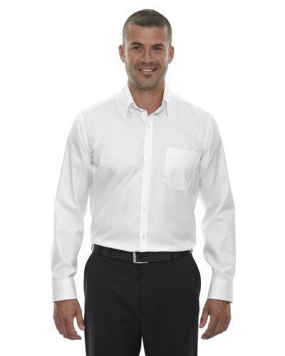 Ash City - North End 88646 Men's Wrinkle-Free Two-Ply 80's Cotton Taped Stripe Jacquard Shirt