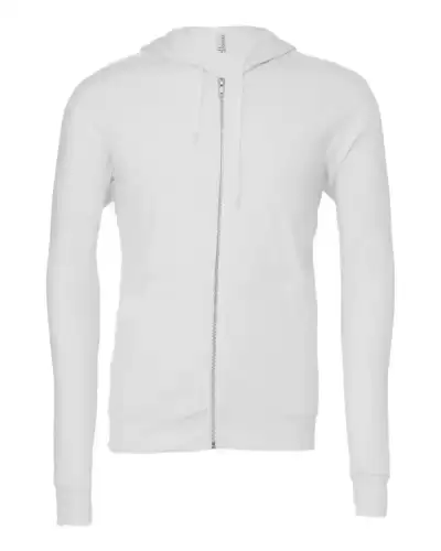BELLA + CANVAS 3739 Unisex Sponge Fleece Full-Zip Hoodie Sweatshirt 2 Pack