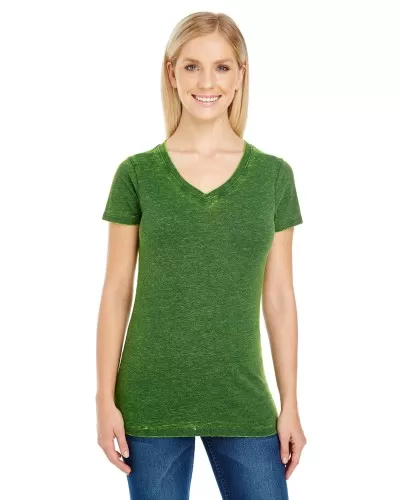 Threadfast Apparel 215B Ladies' Cross Dye Short-Sleeve V-Neck T-Shirt