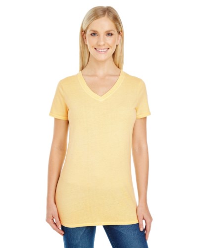 Threadfast Apparel 230B Ladies Pigment Dye Short-Sleeve V-Neck T-Shirt