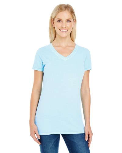 Threadfast Apparel 230B Ladies Pigment Dye Short-Sleeve V-Neck T-Shirt