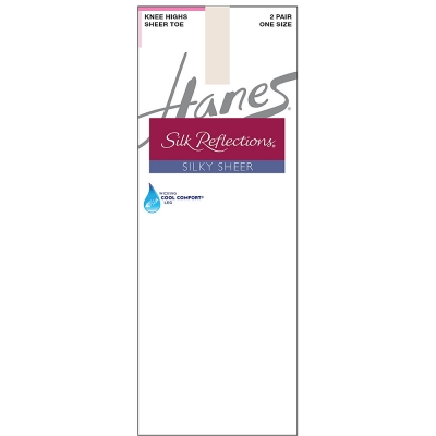 Hanes Silk Reflections Silky Sheer Knee Highs 2-Pack