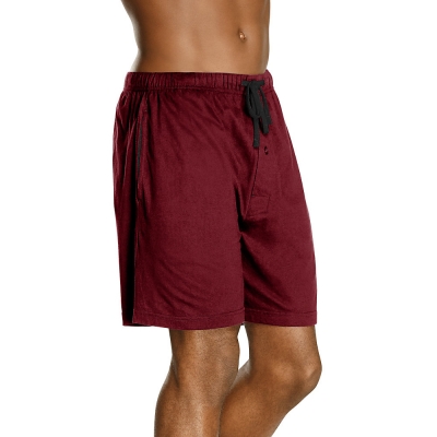 Hanes Mens Jersey Lounge Drawstring Shorts with Logo Waistband 2-Pack