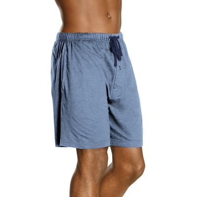 Hanes Mens Jersey Lounge Drawstring Shorts with Logo Waistband 2-Pack