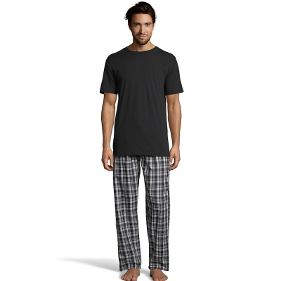 Hanes Mens Sleep Set with Woven Knit Pants