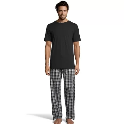 Hanes Mens Sleep Set with Woven Knit Pants