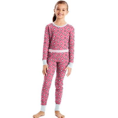 Hanes X-Temp 153 Girls Organic Cotton Printed Thermal Set