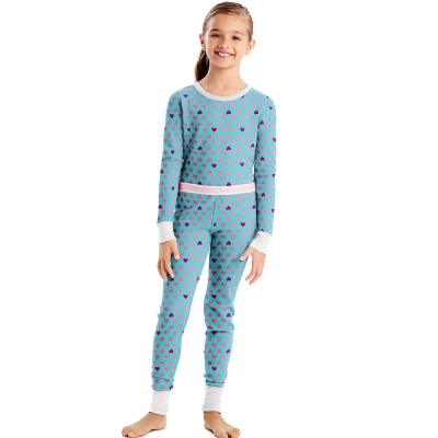 Hanes X-Temp 153 Girls Organic Cotton Printed Thermal Set