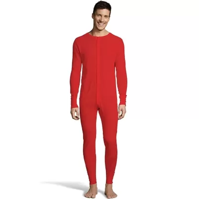 Hanes Mens Solid Waffle Knit Thermal Union Suit