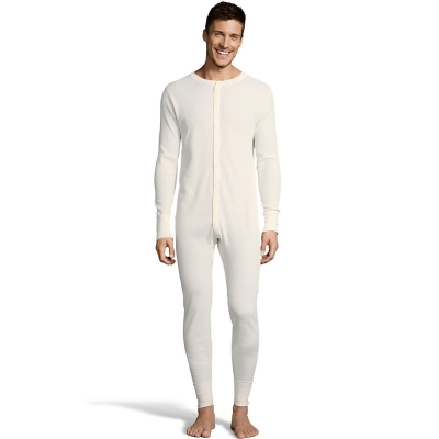 Hanes Mens Solid Waffle Knit Thermal Union Suit