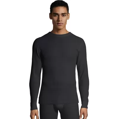 Hanes Mens Waffle Knit Thermal Crewneck