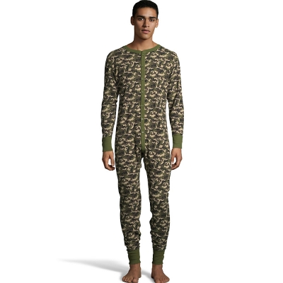 Hanes Mens Camo Waffle Knit Thermal Union Suit