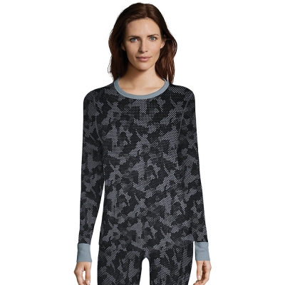 Hanes Womens Waffle Knit Thermal Crewneck