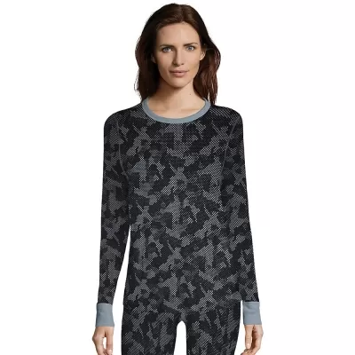 Hanes Womens Waffle Knit Thermal Crewneck