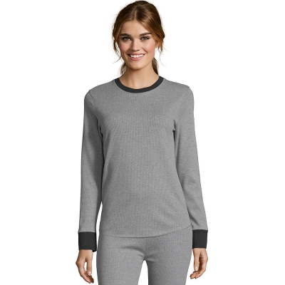 Hanes Womens Solid Color Fusion Crewneck