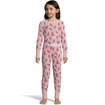 Hanes Girls Print Waffle Knit Thermal Set