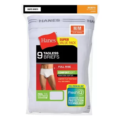 Hanes Mens FreshIQ ComfortSoft Brief with Comfort Flex Waistband 9-Pack