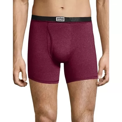 Hanes Mens 1901 Heritage Dyed Boxer Briefs Assorted 4-Pack