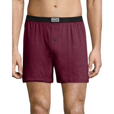 Hanes Mens 1901 Heritage Dyed Knit Boxers Assorted 4-Pack