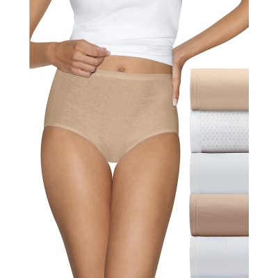 Hanes Ultimate Comfort Cotton Womens Brief Panties 5-Pack