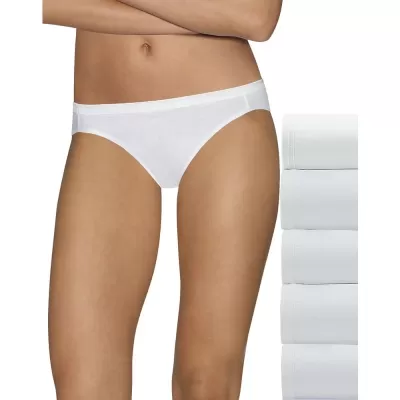Hanes Ultimate Comfort Cotton Womens Bikini Panties 5-Pack