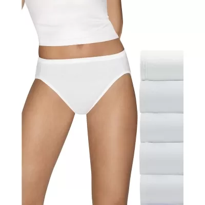 Hanes Ultimate Comfort Cotton Hi-Cut Panties 5-Pack