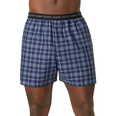 Hanes Mens Yarn Dyed Plaid Boxers 5-Pack