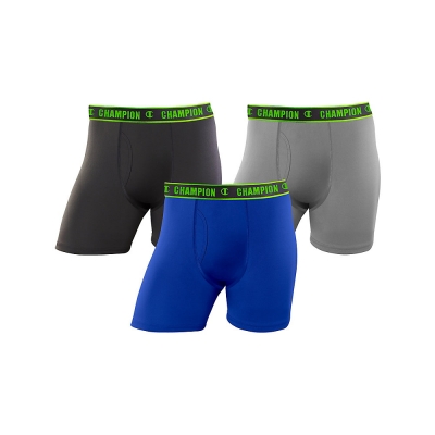 Champion Mens Active Performance Regular Leg Boxer Brief 3-Pack