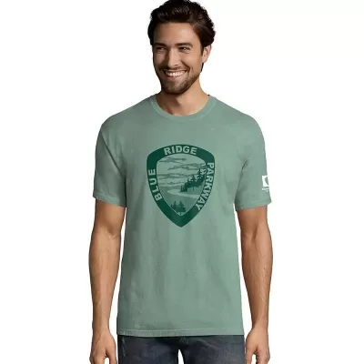 Hanes Mens ComfortWash Blue Ridge Parkway National Park Short Sleeve Tee