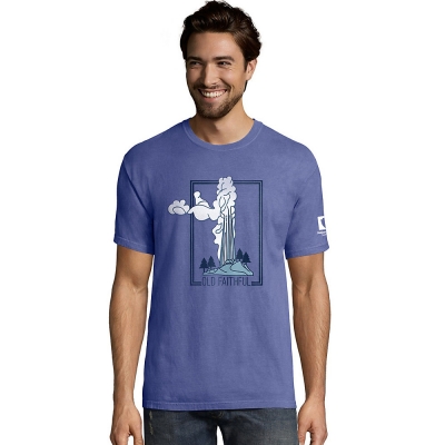 Hanes Mens ComfortWash Yellowstone Postage National Park Short Sleeve Tee
