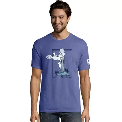 Hanes Mens ComfortWash Yellowstone Postage National Park Short Sleeve Tee