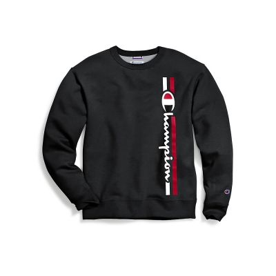 Champion Mens Powerblend Fleece Crew, Vertical Logo