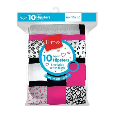 Hanes Girls Cotton Hipsters 10-Pack