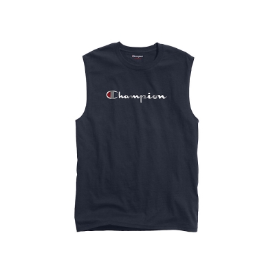 Champion Mens Classic Jersey Muscle Tee, Script Logo