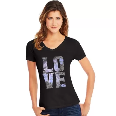 Hanes Womens Big Love Short Sleeve V-Neck Tee