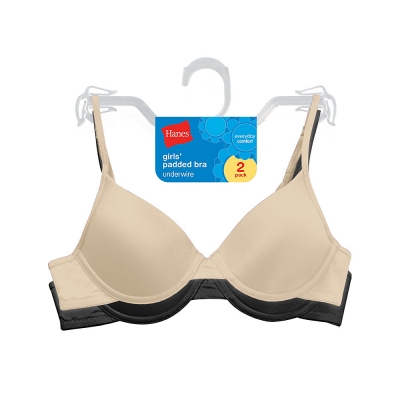 Hanes Girls Padded Underwire Bra 2-Pack
