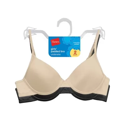 Hanes Girls Padded Underwire Bra 2-Pack