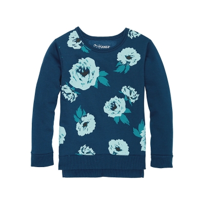 Hanes Girls High-Low Graphic Sweatshirt