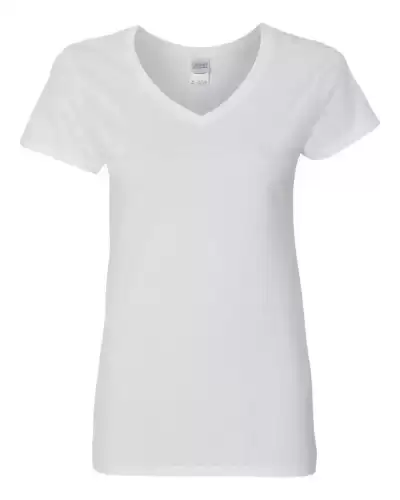 Gildan 5V00L Women's Heavy Cotton? V-Neck T-Shirt 2 Pack