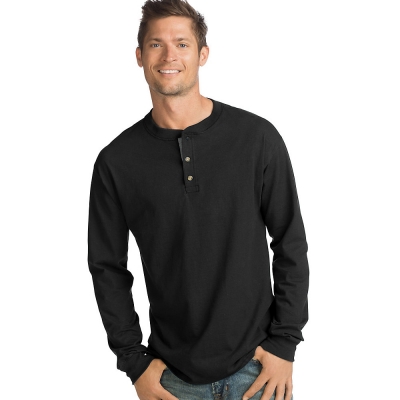 Hanes Mens Beefy-T Long-Sleeve Henley