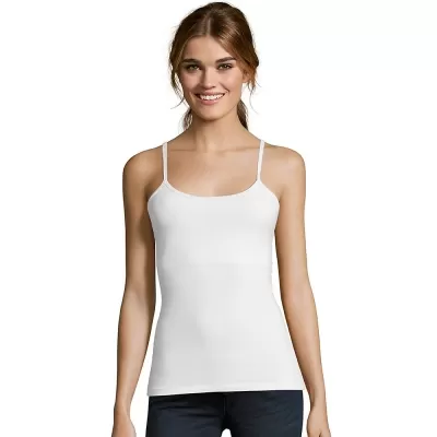 Hanes Womens Stretch Cotton Cami with Built-In Shelf Bra