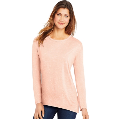 Hanes Womens Lone Sleeve top with Center Back Lace Detail